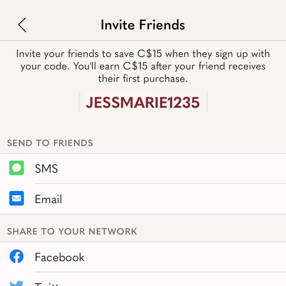 $15 first purchase sign up code here for anyone! - Picture 1 of 1